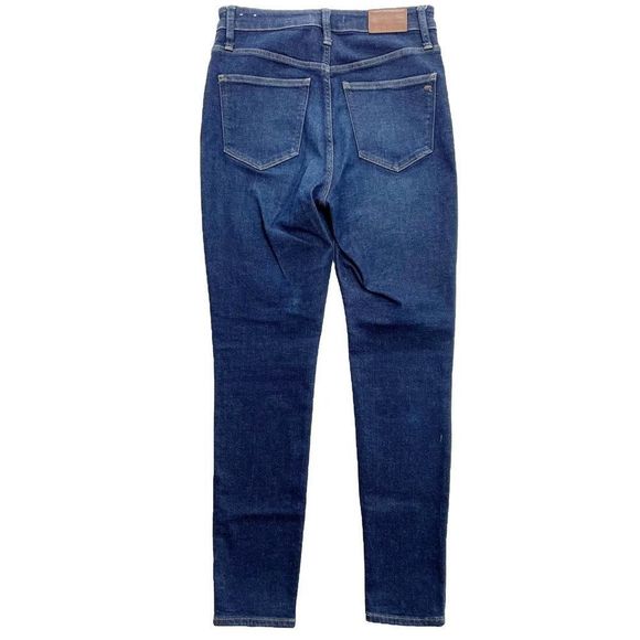 Madewell Curvy High-Rise Skinny Jean Tencel Stretch Orland Wash Dark Blue 27 - Picture 2 of 10